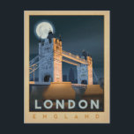 London Bridge | Engeland Briefkaart<br><div class="desc">Anderson Design Group is een bekroonde illustratie- en ontwerpfirma in Nashville,  Tennessee. Oprichter Joel Anderson leidt een team van getalenteerde artiesten naar creëer originele poster kunst die lijkt op klassieke  prints van de jaren 20 tot de jaren 60.</div>