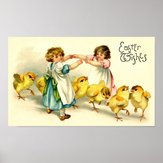 London Bridge Happy Easter Cute Vintage Poster (Voorkant)
