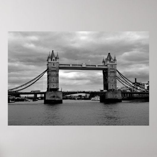 London Bridge in Black en White Poster (Voorkant)