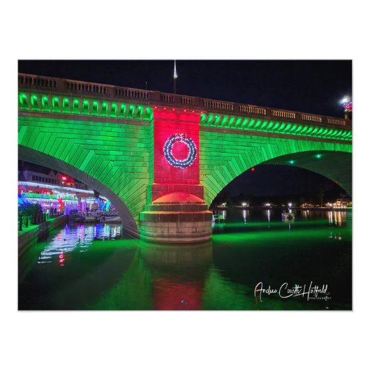 London Bridge Kerstmis Foto Afdruk (Voorkant)
