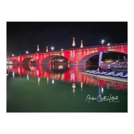 London Bridge Kerstmis Foto Afdruk (Voorkant)