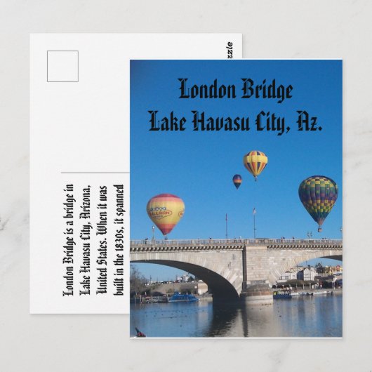 London Bridge, Lake Havasu, Az. Briefkaart (Voorkant / Achterkant)