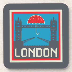 London Bridge met Umbrella Bier Onderzetter