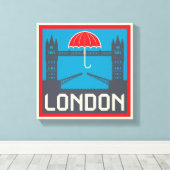 London Bridge met Umbrella Canvas Afdruk (Insitu (Houten vloer))