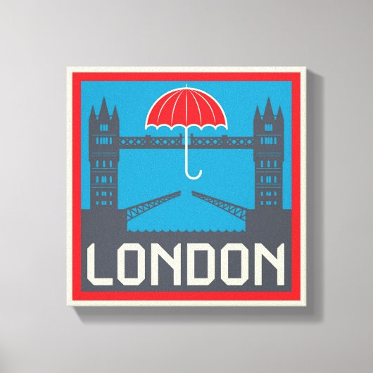 London Bridge met Umbrella Canvas Afdruk (Voorkant)