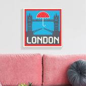 London Bridge met Umbrella Canvas Afdruk (Insitu (Woonkamer))