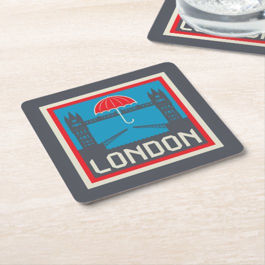 London Bridge met Umbrella Kartonnen Onderzetters (Schuin)