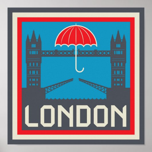 London Bridge met Umbrella Poster (Voorkant)