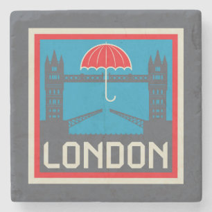 London Bridge met Umbrella Stenen Onderzetter