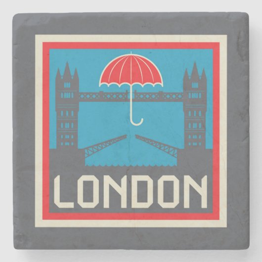 London Bridge met Umbrella Stenen Onderzetter (Voorkant)