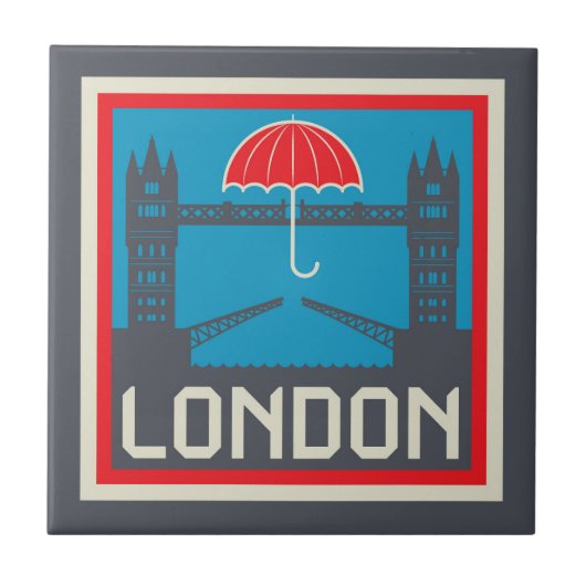 London Bridge met Umbrella Tegeltje (Voorkant)