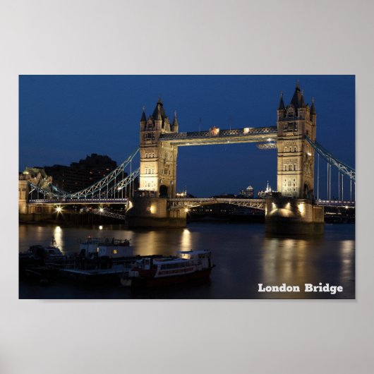 London Bridge. Night Sky Poster (Voorkant)