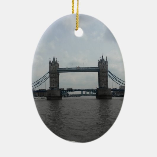 London Bridge & Phone Box - Keramisch siermiddel Ornament (Achterkant)