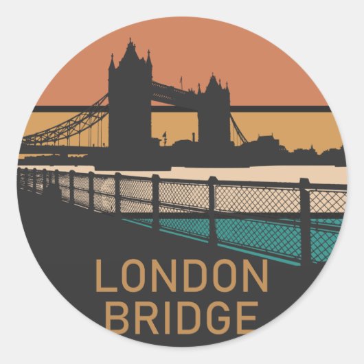 London Bridge Ronde Sticker (Voorkant)