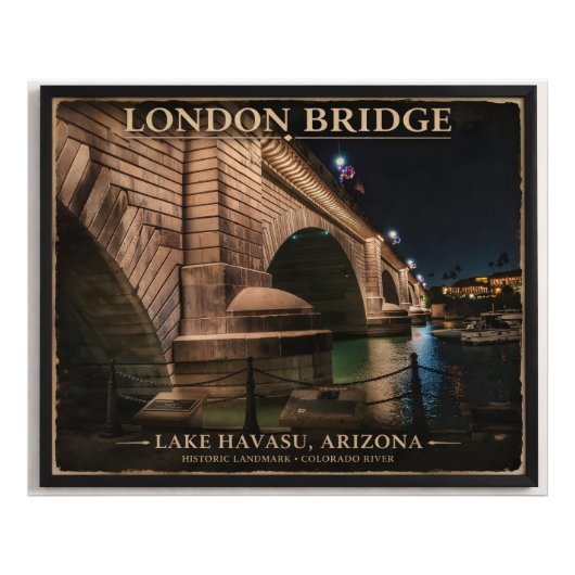 London Bridge 's Nachts Foto Afdruk (Voorkant)