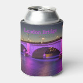 London Bridge verlicht met paarse lichten! Blikjeskoeler (Blikje Voorkant)