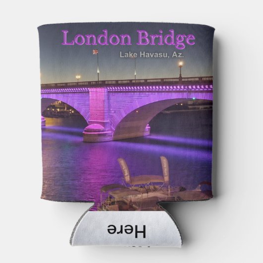 London Bridge verlicht met paarse lichten! Blikjeskoeler (Achterkant)