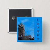 London Bridge Vierkante Button 5,1 Cm (Voorkant /achterkant)