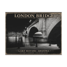 London Bridge Zwart & Wit Nacht