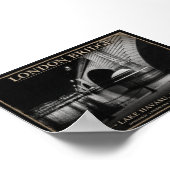 London Bridge Zwart & Wit Nacht Poster (Hoek)
