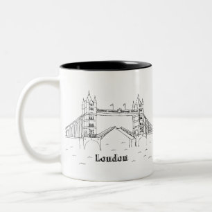 London Bridges Vacation Vacation Art Trave Tweekleurige Koffiemok