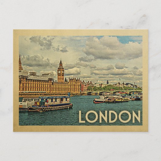 London Briefkaart England Vintage Travel (Voorkant)