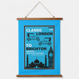 London Brighton Oldtimer Autorit Hangend Wandkleed