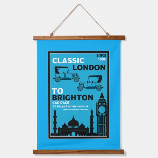 London Brighton Oldtimer Autorit Hangend Wandkleed (Voorkant)