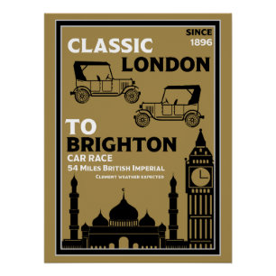 London Brighton Oldtimer Autorit Perfect Poster