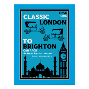 London Brighton Oldtimer Autorit Perfect Poster