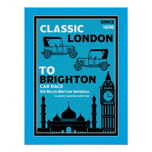 London Brighton Oldtimer Autorit Perfect Poster (Voorkant)