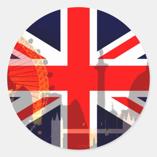 London-British Flag_ Ronde Sticker (Voorkant)