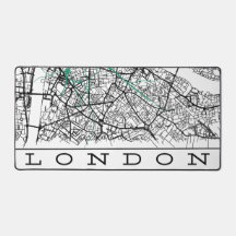 London Bureaubladmat Kaart