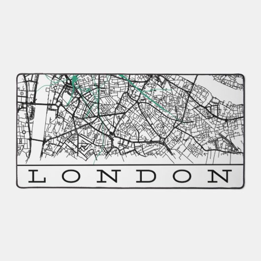London Bureaubladmat Kaart Bureaumat (Voorkant)