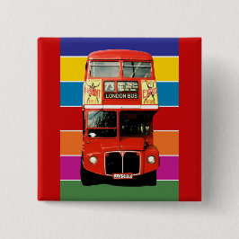 London Bus Badge - Square Vierkante Button 5,1 Cm