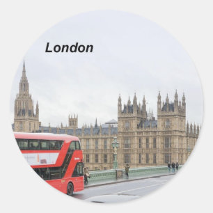 London Bus & Big Ben (St.K.) Ronde Sticker