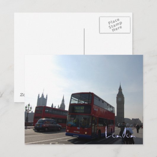 London Bus Briefkaart (Voorkant / Achterkant)