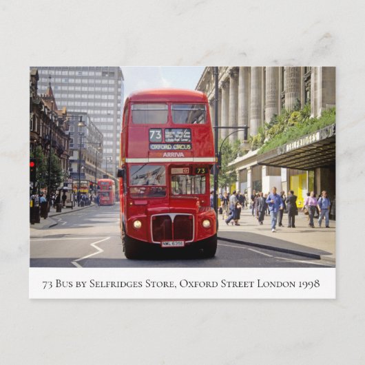 London Bus by Selfridges on Oxford St, 1998 Briefkaart (Voorkant)