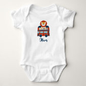 London Bus & Cute Lion Baby Persoonlijk Romper (Voorkant)