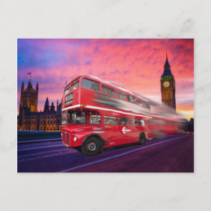 London Bus en Big Ben Briefkaart