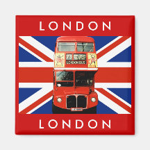 London Bus en Britse vlag