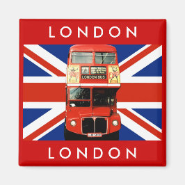 London Bus en Britse vlag Magneet