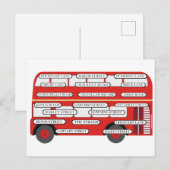 London Bus & Famous Street Names Briefkaart (Voorkant / Achterkant)