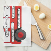 London Bus & Famous Street Names Theedoek (Quarter Fold)