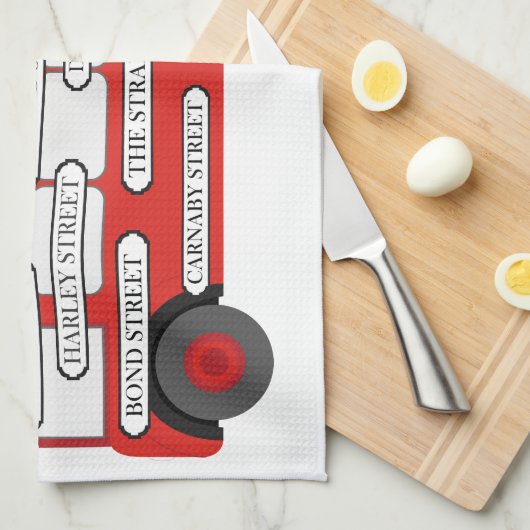 London Bus & Famous Street Names Theedoek (Quarter Fold)