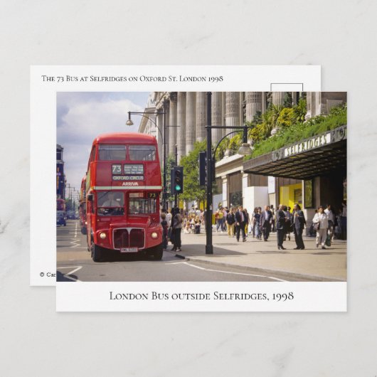 London Bus in Selfridges in Oxford St. 1998 Briefkaart (Voorkant / Achterkant)