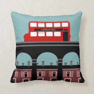 London Bus op een brug Kussen