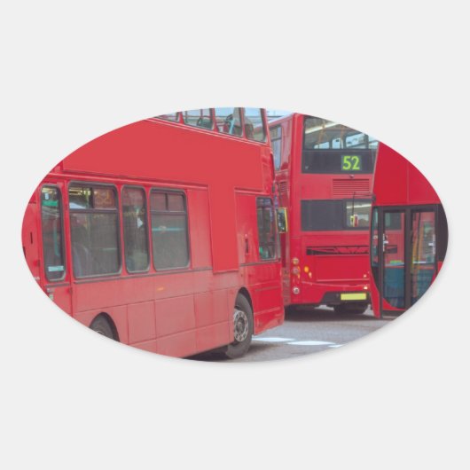 London Bus Ovale Sticker (Voorkant)