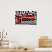 London Bus & Red Telephone Box Poster (Keuken)