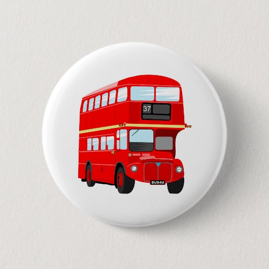 London Bus Ronde Button 5,7 Cm (Voorkant)